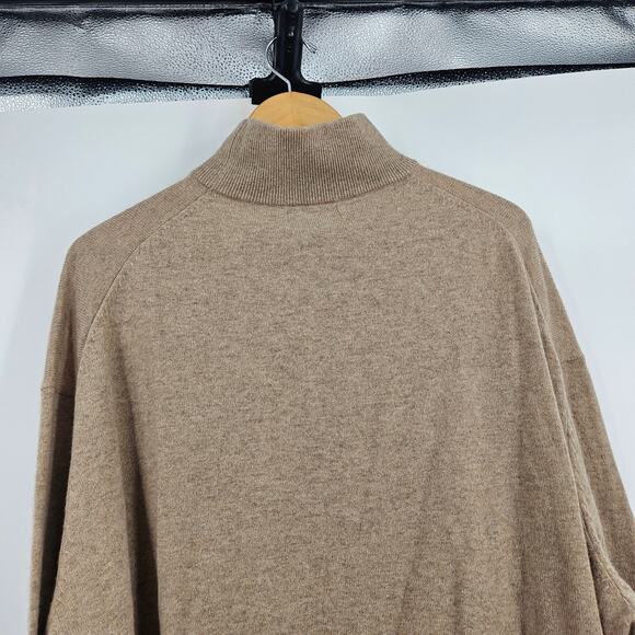 Hatch Tan Pullover Sweater Beige Cashmere Knit Batwing High Neck Long Sleeve XS - Picture 5 of 6